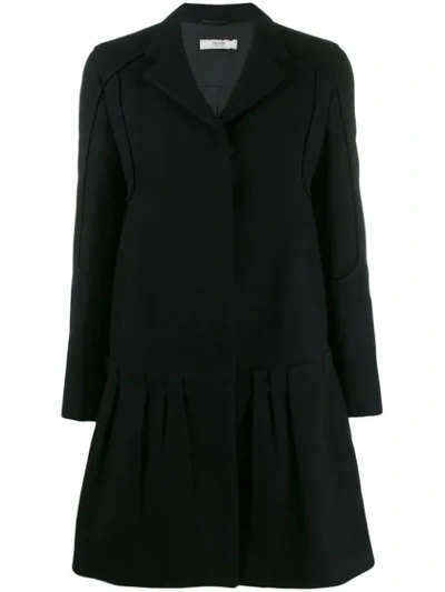 Pre-owned Prada 1990's Dropped Hem Coat In Black