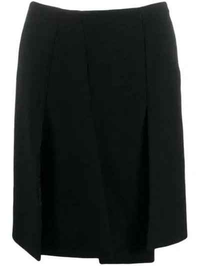 Pre-owned Prada 1990's Front Slit Skirt In Black
