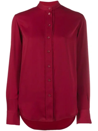 Calvin Klein Mandarin Collar Shirt In Red