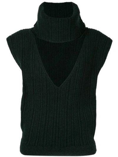 Jacquemus Aube Knitted Top In Green
