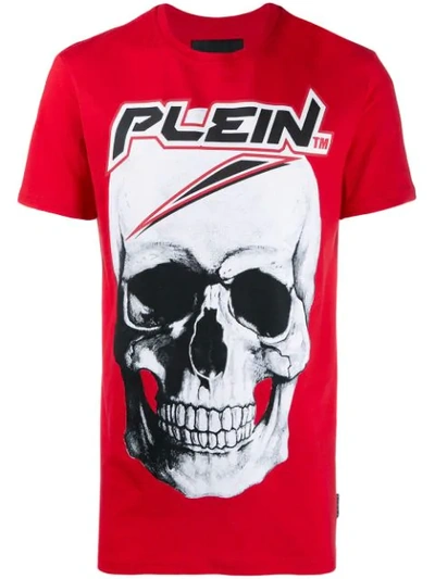 Philipp Plein Skull Print T-shirt In Red