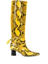 Rosetta Getty Snakeskin Effect Boots In Yellow