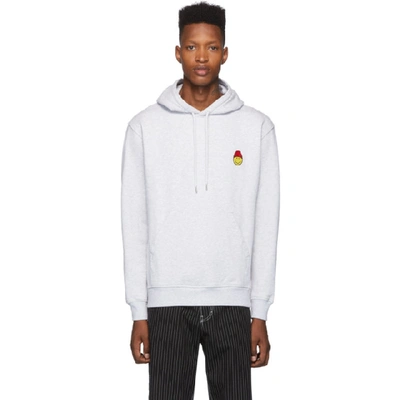 Ami Alexandre Mattiussi Grey Smiley Edition Hoodie In 055 Hth Gry