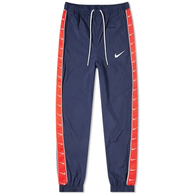 Nike Men's Swoosh Striped Pants In Blue