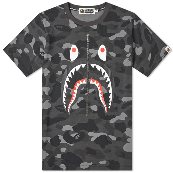 bape black shark tee