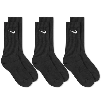 Nike Everyday Cushion Crew Sock - 3 Pack In Black