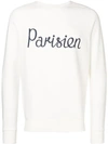 Maison Kitsuné Parisien Print Sweatshirt In White