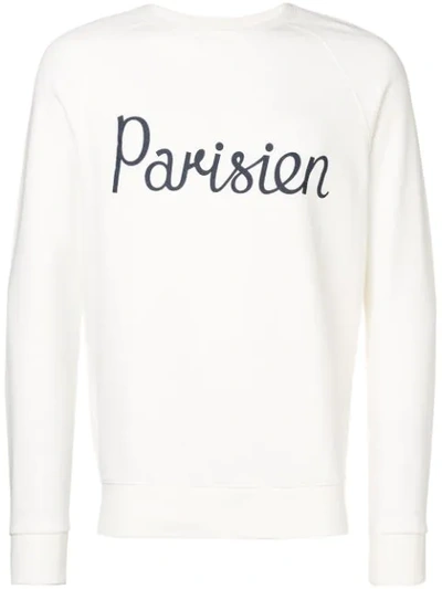 Maison Kitsuné Parisien Print Sweatshirt In White