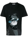 Valentino Vu V-face Ufo Printed Cotton T-shirt In Black