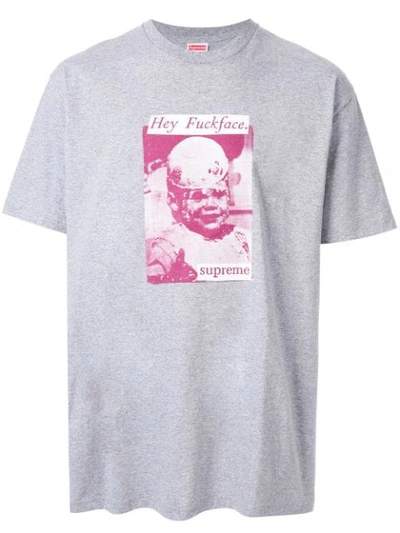 Supreme T-shirt Mit Grafischem Print In Grey