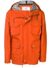 Ami Alexandre Mattiussi Patch Bonded Parka Jacket In Orange