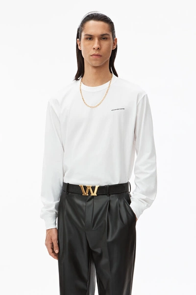 Alexander Wang Unisex High Twist Long Sleeve Tee In White