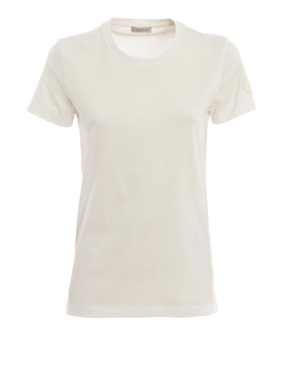 Moncler Velvet Logo Patch T-shirt In White