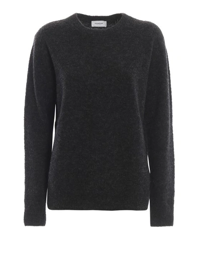 Dondup Slate Dark Grey Boucle Wool Blend Sweater