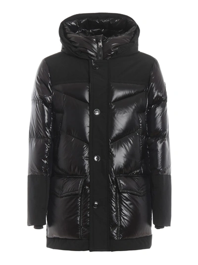 Woolrich Black Glossy And Matte Logo Arctic Parka