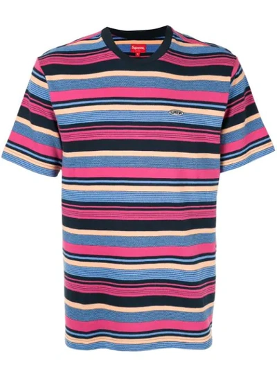 Supreme Multi Stripe Ss Top In Multicolour