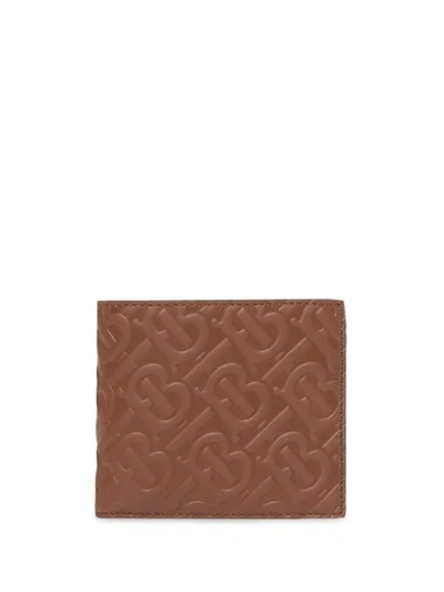Burberry Monogram Leather International Bifold Wallet In Brown