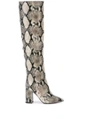 Tabitha Simmons Izzy Over-the-knee Python-print Boots In White