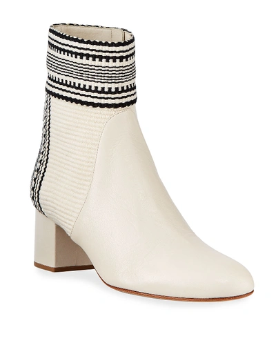Antolina Dala Fabric And Leather Booties In White Pattern