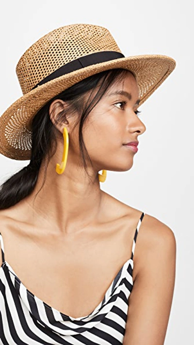 Gigi Burris Georgia Panama Straw Hat In Sand/black