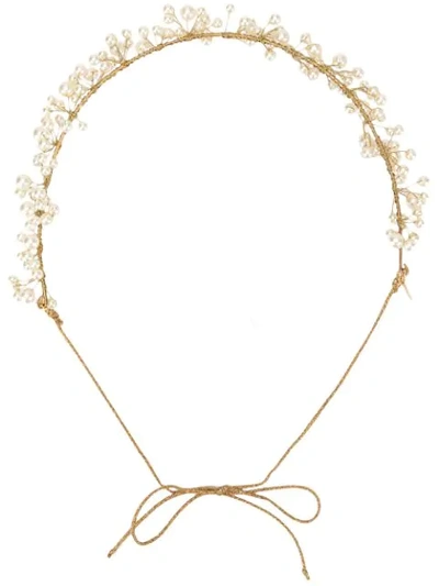 Jennifer Behr Primavera Embellished Headband In Gold