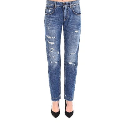 Dolce & Gabbana Distressed Jeans In Blue