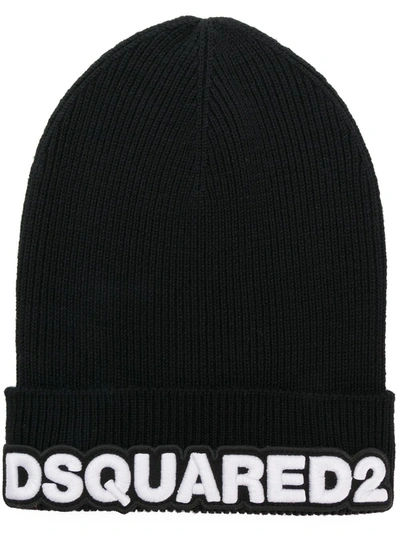 Dsquared2 Men's Wool Beanie Hat In Black