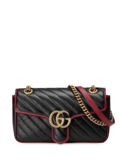 Gucci Small Gg2.0 Matelasse Leather Shoulder Bag In Black
