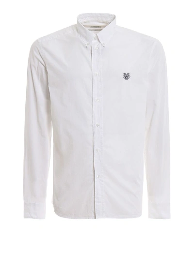 Kenzo Tiger Crest Shirt In White