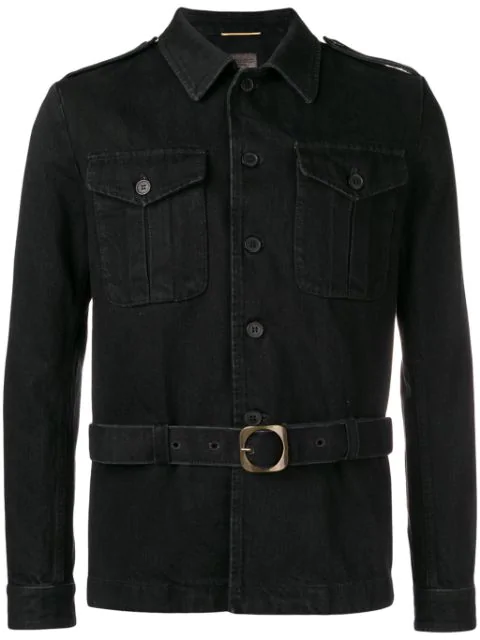 saint laurent black denim jacket