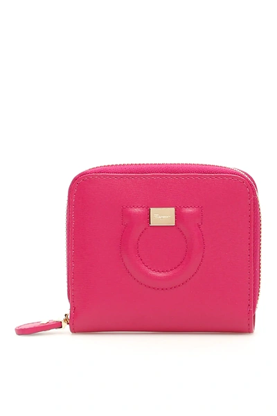 Ferragamo Zip-around City Wallet In Fuchsia,purple