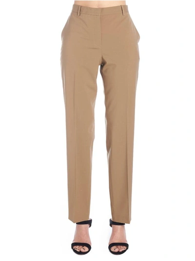 Theory Tailored Slim Trousers In Beige