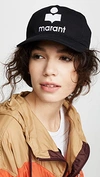 Isabel Marant Tyron Logo-embroidered Cotton Cap In Black