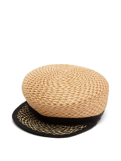 Maison Michel Abby Roped-straw Sailor Cap In Neutral