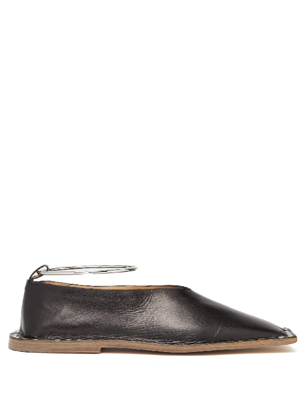 jil sander square toe flats