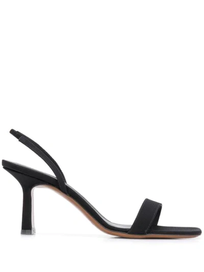 Neous Tulip Grosgrain Slingback Sandals In Black