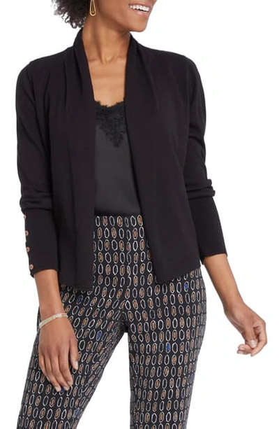Nic + Zoe Petite Book Club Cardigan With Button Detail In Black Onyx
