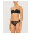 Simone Perele Caresse Woven And Stretch-lace Bra In Black