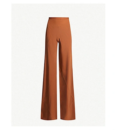 Rick Owens Wide-leg High-rise Crepe Trousers In Rust