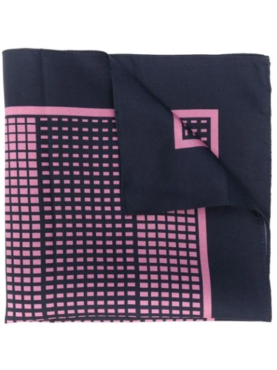 Ermenegildo Zegna Men's Grid Print Silk Pocket Square In Pink