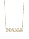 Zoë Chicco 14k Yellow Gold Diamond Mama Pendant Necklace