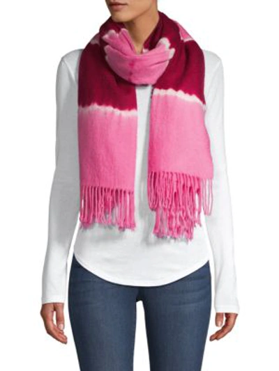 Charlotte Simone Betty Tie-dyed Wool Scarf In Pink