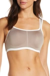 Natori Yogi Contour Convertible Sports Bra In Cinder/ Coconut