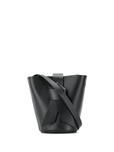 Acne Studios Musubi Shiny Bucket Bag In Black