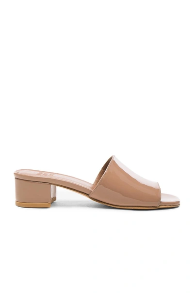 Maryam Nassir Zadeh Patent Leather Sophie Slide Heels In Taupe Patent