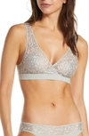 Jason Wu Collection Collection Satin Dot Embroidered Wrap Bra In Ghost Gray