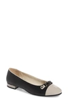 Amalfi By Rangoni Guenda Ballet Flat In Black/ Taupe Leather