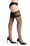 Natori Lace 2-pack Top Stay-put Stockings In Black