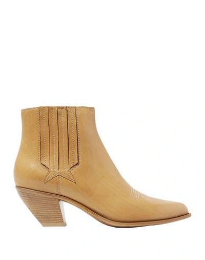 Golden Goose Ankle Boots In Camel