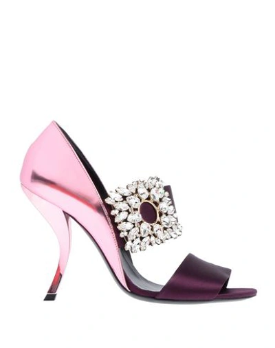 Roger Vivier Sandals In Dark Purple